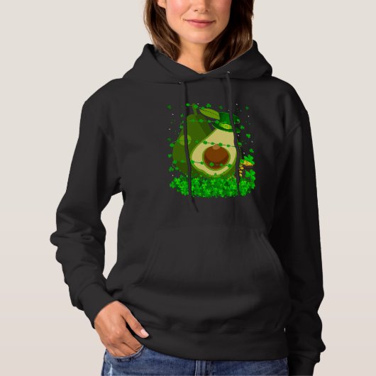 Irish Shamrock Leprechaun Avocado St Patrick's Day Hoodie (Vorderseite)