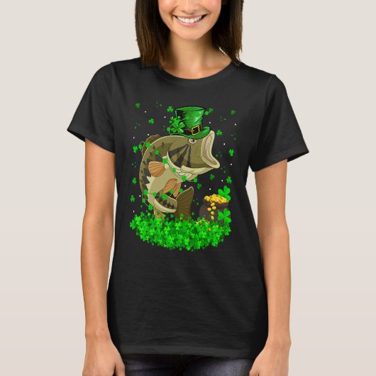 Irish Shamrock Leprechaun Bass Fish St Patrick's D T-Shirt (Vorderseite)