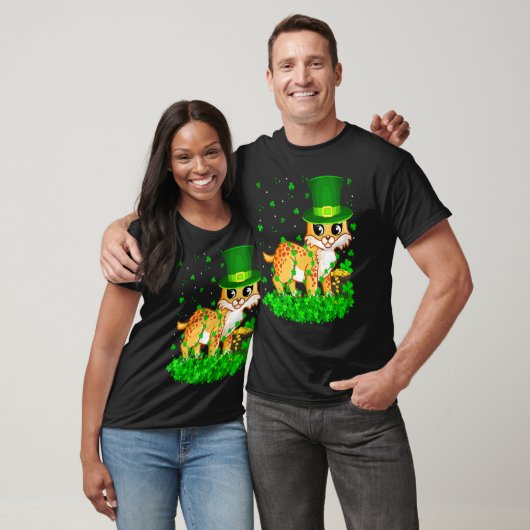 Irish Shamrock Leprechaun Bobcat St Patrick's Day T-Shirt (Unisex)