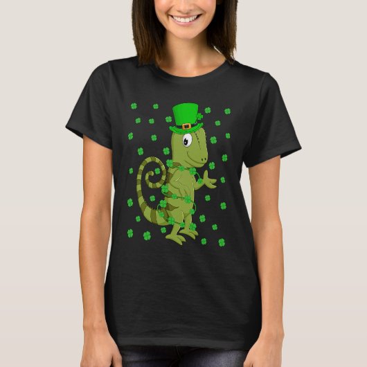 Irish Shamrock Leprechaun Chameleon St Patrick's D T-Shirt (Vorderseite)