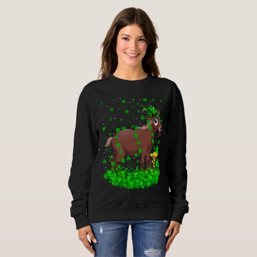 Irish Shamrock Leprechaun Chamois St Patrick's Day Sweatshirt (Vorne ganz)