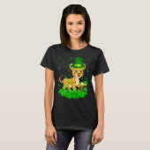 Irish Shamrock Leprechaun Cheetah St Patrick's Day T-Shirt (Vorne ganz)