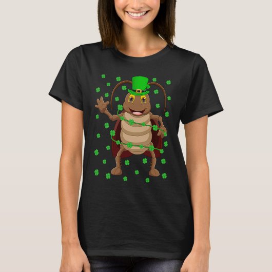 Irish Shamrock Leprechaun Cockroach St Patrick's D T-Shirt (Vorderseite)