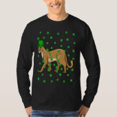 Irish Shamrock Leprechaun Cougar St Patrick's Day T-Shirt (Vorderseite)
