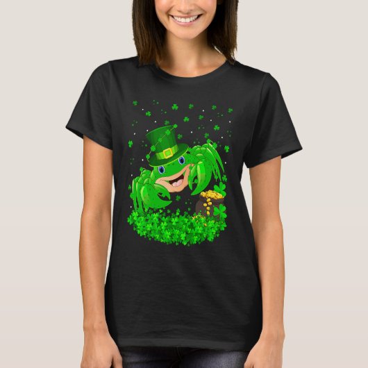 Irish Shamrock Leprechaun Crab Fish St Patrick's D T-Shirt (Vorderseite)
