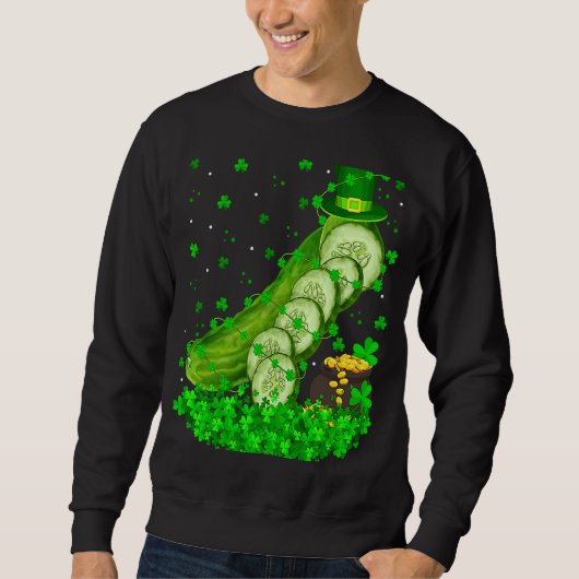 Irish Shamrock Leprechaun Cucumber St Patrick's Da Sweatshirt (Vorderseite)