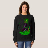Irish Shamrock Leprechaun Eggplant St Patrick's Da Sweatshirt (Vorne ganz)