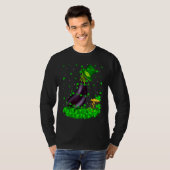 Irish Shamrock Leprechaun Eggplant St Patrick's Da T-Shirt (Vorne ganz)
