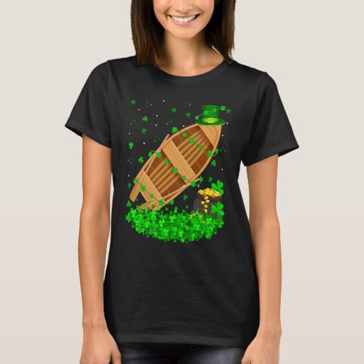 Irish Shamrock Leprechaun Fishing Boat St Patrick' T-Shirt (Vorderseite)