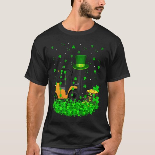 Irish Shamrock Leprechaun Forklift St Patrick's Da T-Shirt (Vorderseite)