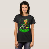 Irish Shamrock Leprechaun Hoopoes Bird St Patrick' T-Shirt (Vorne ganz)