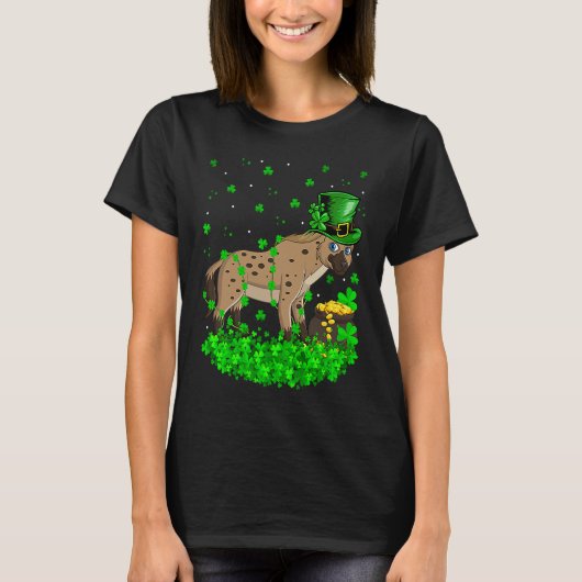 Irish Shamrock Leprechaun Hyena St Patrick's Day T-Shirt (Vorderseite)