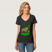 Irish Shamrock Leprechaun Hyena St Patrick's Day T-Shirt (Vorderseite Vollansicht)