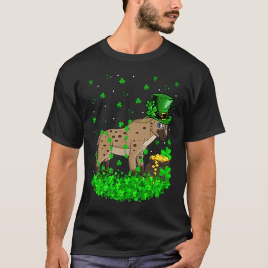 Irish Shamrock Leprechaun Hyena St Patrick's Day T-Shirt (Vorderseite)