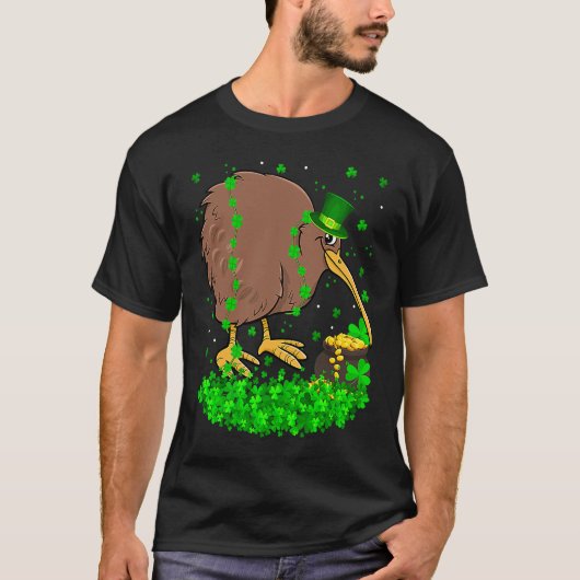Irish Shamrock Leprechaun Kiwi Bird St Patrick's D T-Shirt (Vorderseite)