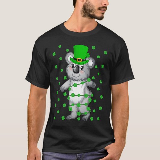 Irish Shamrock Leprechaun Koala St Patrick's Day T-Shirt (Vorderseite)