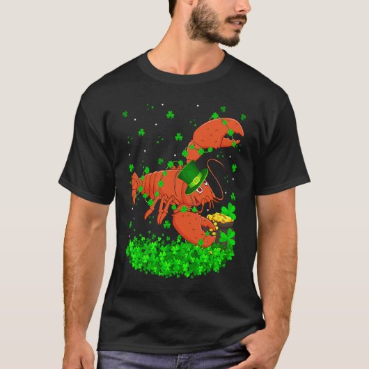 Irish Shamrock Leprechaun Lobster St Patrick's Day T-Shirt (Vorderseite)