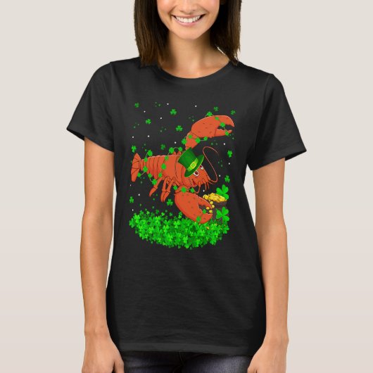 Irish Shamrock Leprechaun Lobster St Patrick's Day T-Shirt (Vorderseite)