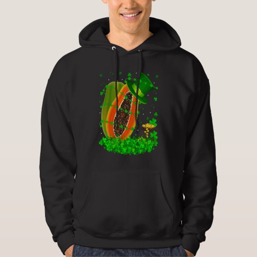Irish Shamrock Leprechaun Papaya St Patrick's Day Hoodie (Vorderseite)