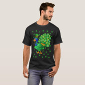 Irish Shamrock Leprechaun Peacock Bird St Patrick' T-Shirt (Vorne ganz)