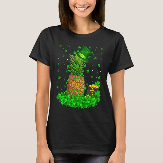 Irish Shamrock Leprechaun Pineapple St Patrick's D T-Shirt (Vorderseite)