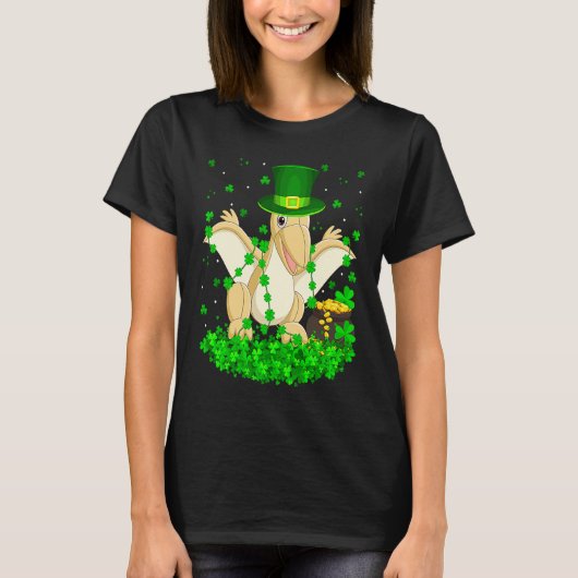 Irish Shamrock Leprechaun Pterodactyl Bird St Patr T-Shirt (Vorderseite)