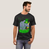 Irish Shamrock Leprechaun Rhino St Patrick's Day T-Shirt (Vorne ganz)