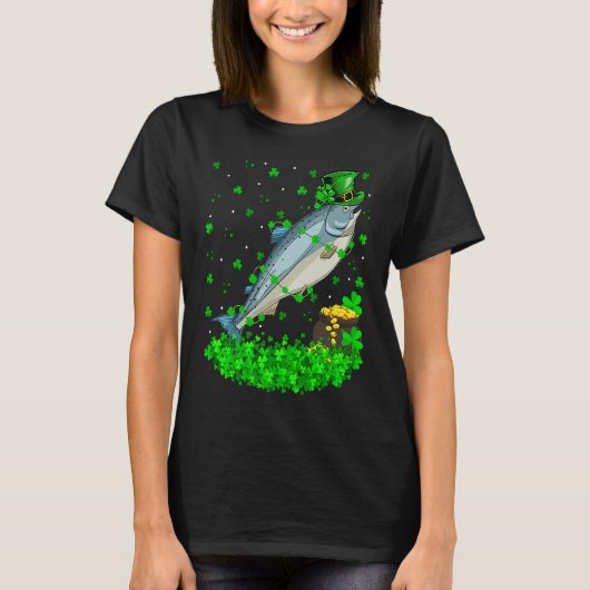 Irish Shamrock Leprechaun Salmon Fish St Patrick's T-Shirt (Vorderseite)
