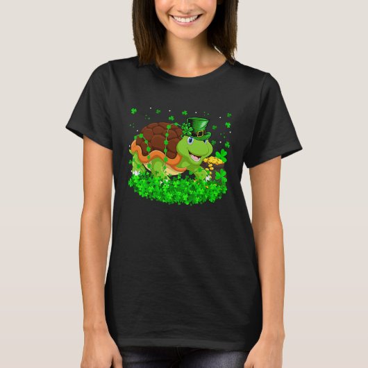 Irish Shamrock Leprechaun Turtle St Patrick's Day T-Shirt (Vorderseite)