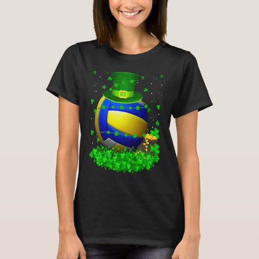 Irish Shamrock Leprechaun Volleyball St Patrick's  T-Shirt (Vorderseite)