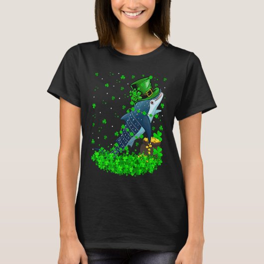 Irish Shamrock Leprechaun Whale Shark St Patrick's T-Shirt (Vorderseite)