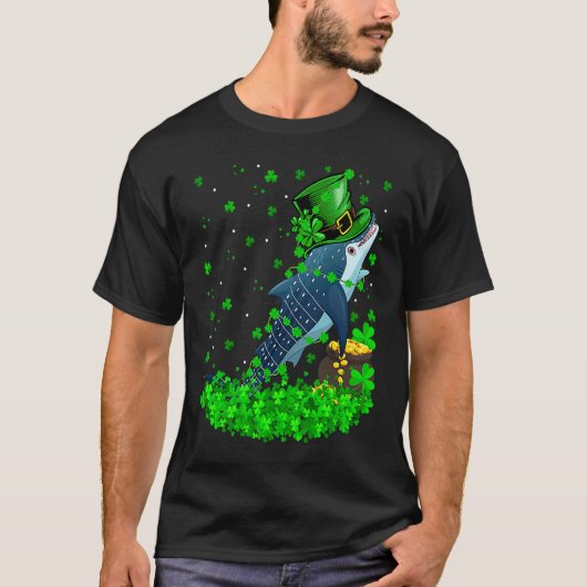 Irish Shamrock Leprechaun Whale Shark St Patrick's T-Shirt (Vorderseite)