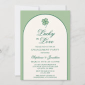 Irish Shamrock Lucky in Love Engagement Party Einladung (Vorderseite)