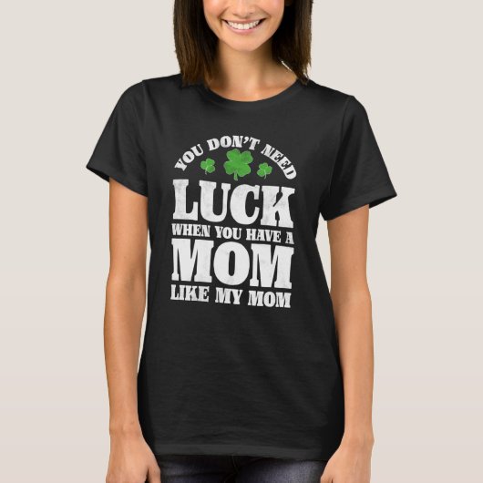 Irish Shamrock Lucky Mom St Patrick's Day Boys Gir T-Shirt (Vorderseite)