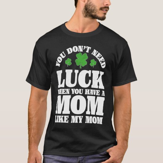 Irish Shamrock Lucky Mom St Patrick's Day Boys Gir T-Shirt (Vorderseite)