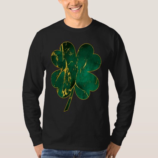 Irish Shamrock Marble Saint Patrick's Day Go Lucky T-Shirt (Vorderseite)