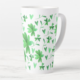 Irish Shamrock Pattern Green and White Milchtasse