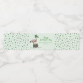 Irish Shamrock Pink Flamingo St Patricks Day Wasserflaschenetikett (Einzelnes Label)