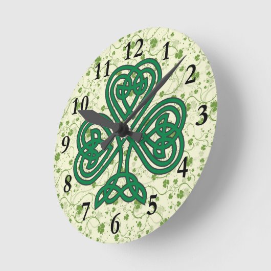 IRISH SHAMROCK SYMBOL CLOCK RUNDE WANDUHR (Winkel)