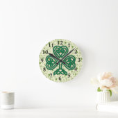 IRISH SHAMROCK SYMBOL CLOCK RUNDE WANDUHR (Zuhause)