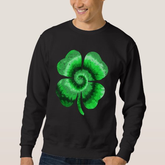 Irish Shamrock Tie Dye Happy St Patrick's Day Go L Sweatshirt (Vorderseite)