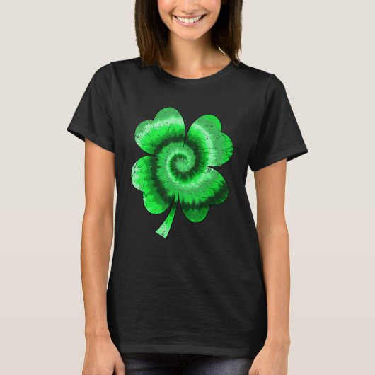 Irish Shamrock Tie Dye Happy St Patrick's Day Go L T-Shirt (Vorderseite)