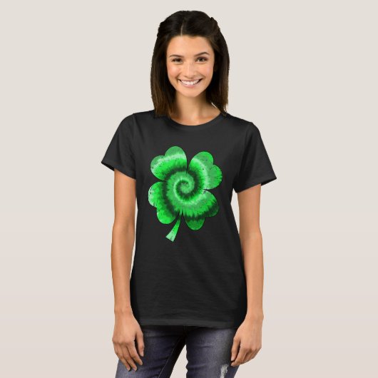 Irish Shamrock Tie Dye Happy St Patrick's Day Go L T-Shirt (Vorne ganz)