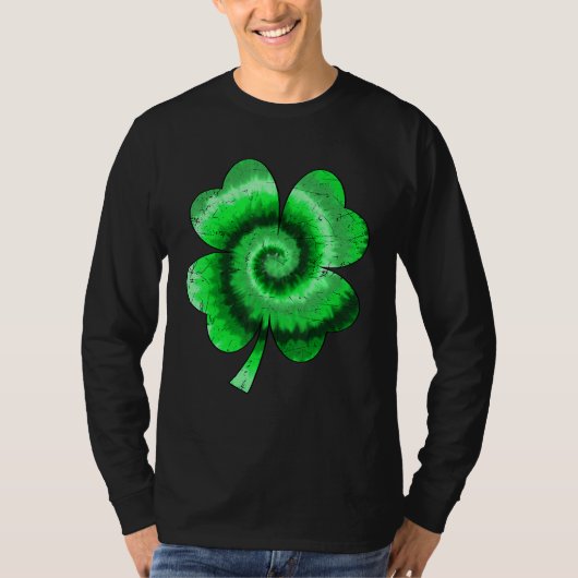 Irish Shamrock Tie Dye Happy St Patrick's Day Go L T-Shirt (Vorderseite)