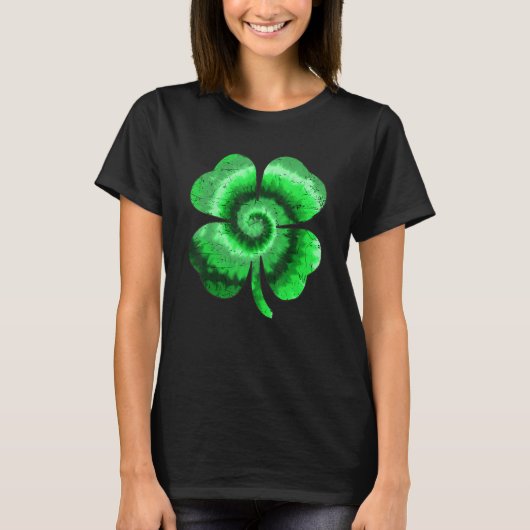 Irish Shamrock Tie Dye Happy St Patrick's Day Go L T-Shirt (Vorderseite)