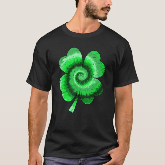 Irish Shamrock Tie Dye Happy St Patrick's Day Go L T-Shirt (Vorderseite)