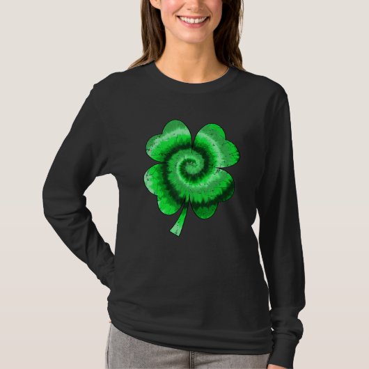 Irish Shamrock Tie Dye Happy St Patrick's Day Go L T-Shirt (Vorderseite)