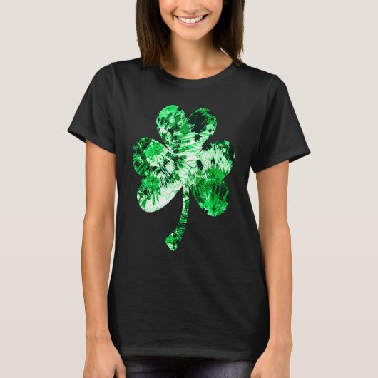 Irish Shamrock Tie Dye Happy St Patrick's Day Go L T-Shirt (Vorderseite)