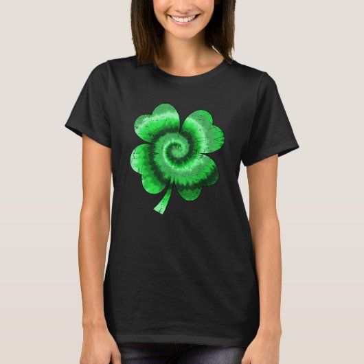 Irish Shamrock Tie Dye Happy St Patrick's Day Luck T-Shirt (Vorderseite)