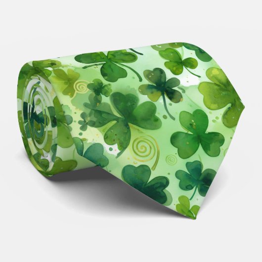 Irish Shamrocks St. Patrick's Day Krawatte (Gerollt)